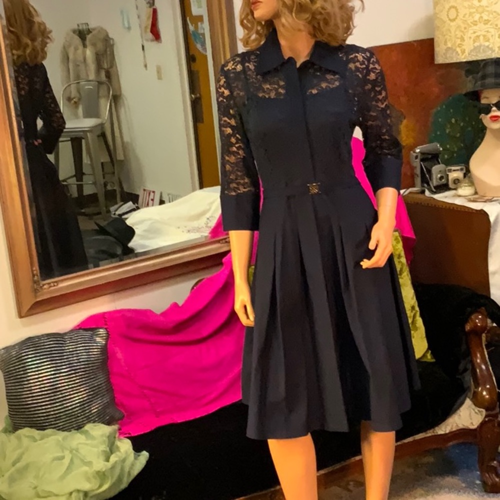 MISSMAY RETRO GORGEOUS CITY NAVY PINUP SIZE LARGE